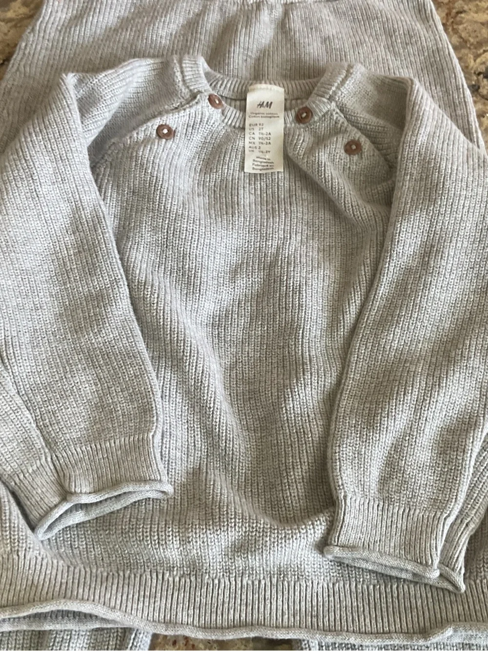 H&M Light Gray Organic Cotton Boys Sweater Set 2T